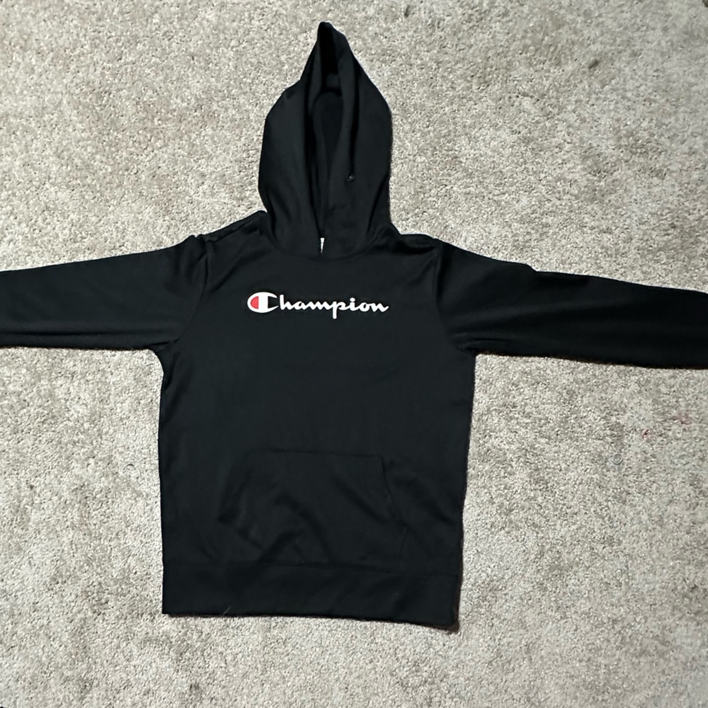 kids L black champion hoodie